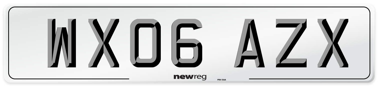 WX06 AZX Number Plate from New Reg